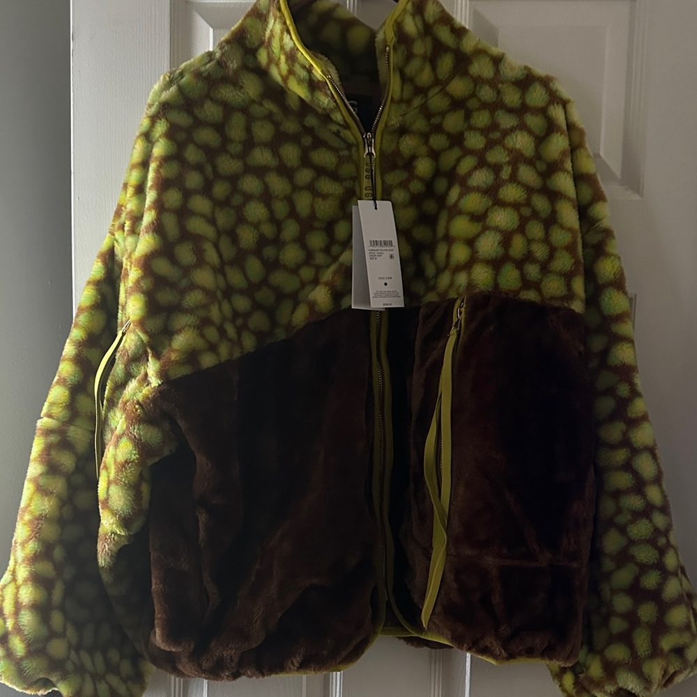 UGG Women's Green and Brown Bomber Jacket